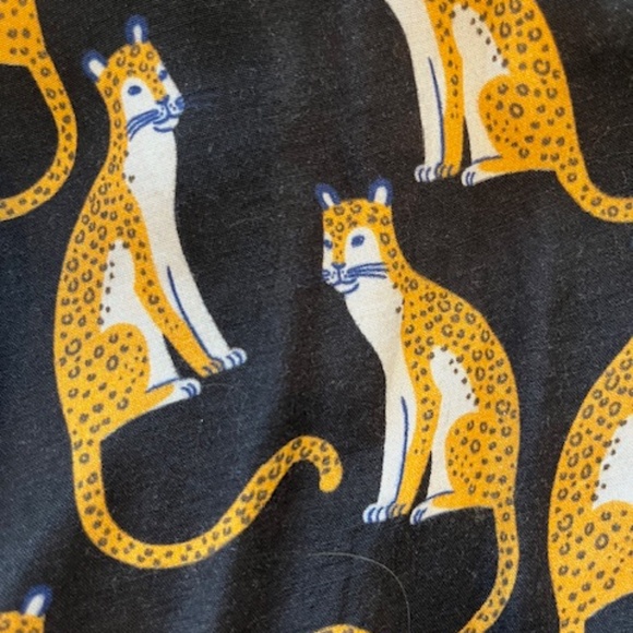 Bl^nk London Cheetah Cat Print Long Sleeve Top Sz S Boho Peasant Whimsical - Picture 6 of 13
